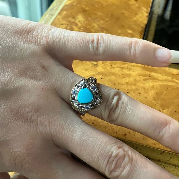 Genuine Sleeping Beauty Turquoise Tanzanite Sterling Silver Ring Size 6 - Picture 3 of 8